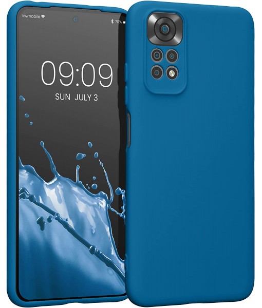 Husa Xiaomi Redmi Note 11 / 11S, Silicon Catifelat cu Interior Microfibra, Albastru Navy